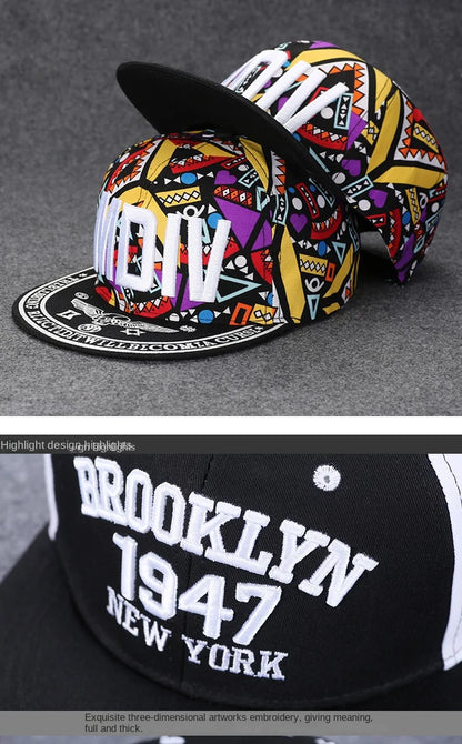 Flat Brim Baseball Cap – Adjustable Street Style Hat - ZILVUS