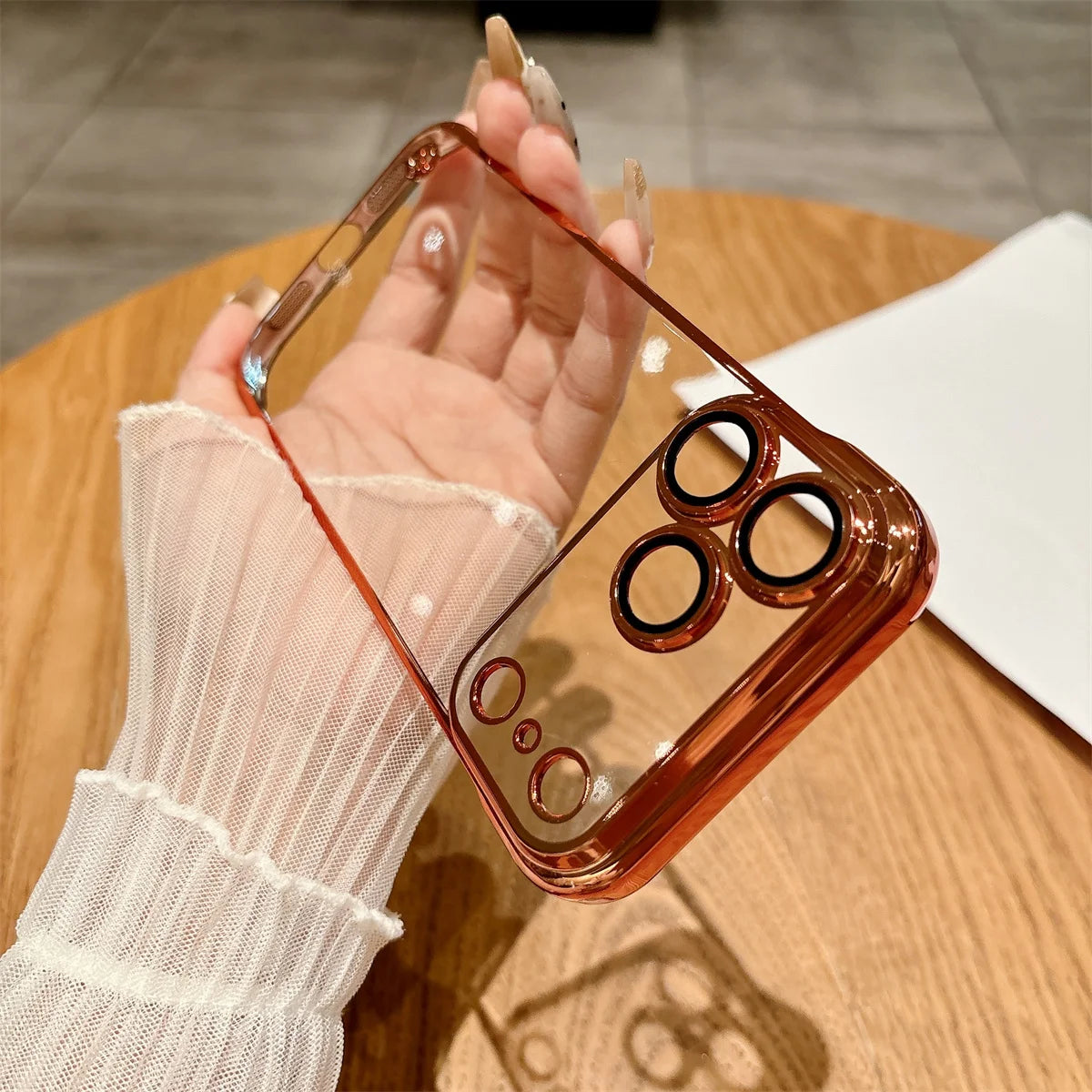 Plating Sparkling Transparent Frameless Phone Case for iPhone - ZILVUS