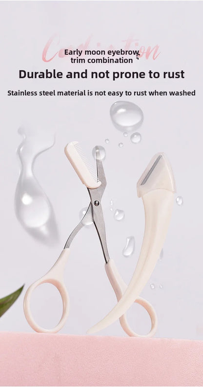 3PCS Eyebrow Trimmer Set | Precision Stainless Steel Manual Grooming Tools - ZILVUS