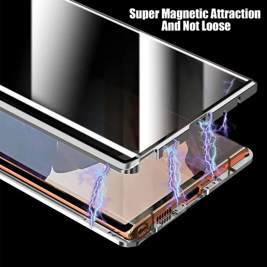 Anti-Peeping Magnetic Case for Samsung, Double Sided Tempered Glass Cover,S25 S24 S23 Series