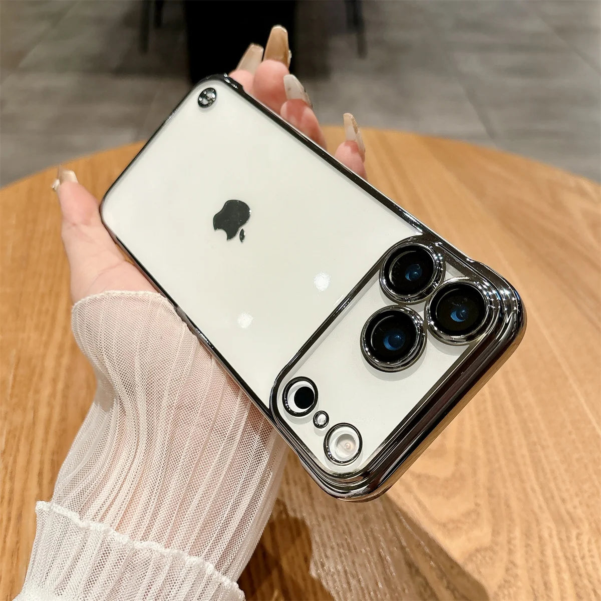 Plating Sparkling Transparent Frameless Phone Case for iPhone - ZILVUS