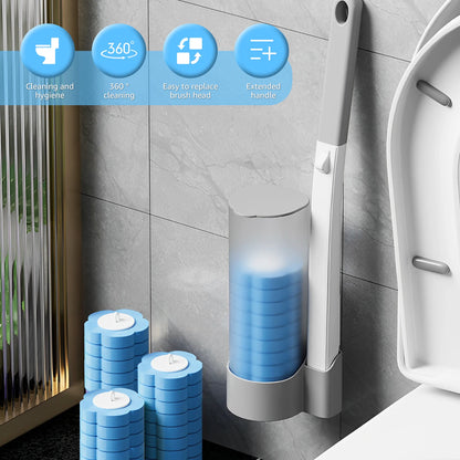 Disposable Toilet Brush Set with Holder & Replaceable Heads - ZILVUS