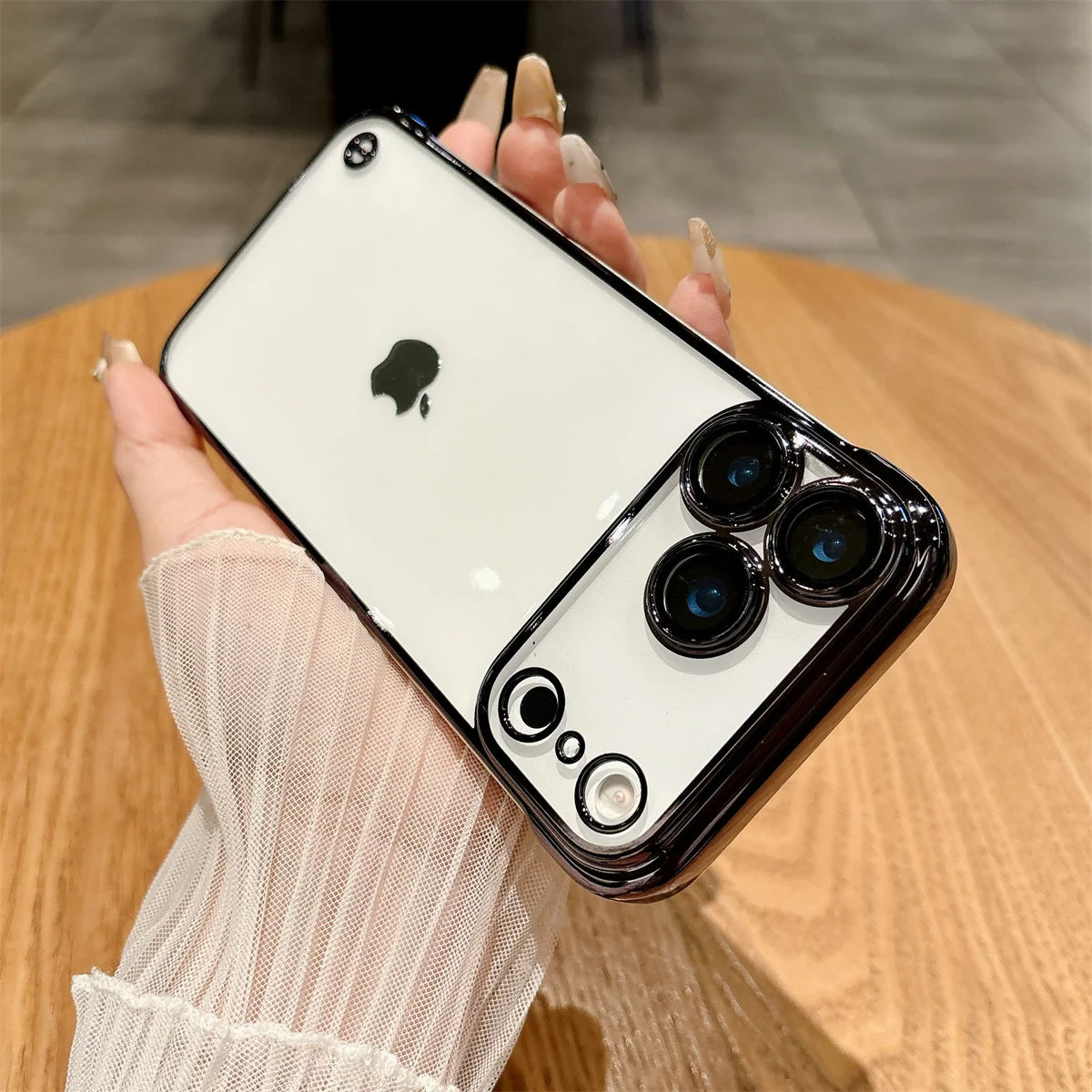 Plating Sparkling Transparent Frameless Phone Case for iPhone - ZILVUS