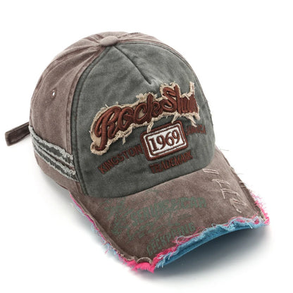 1969 Vintage Washed Letter Embroidered Baseball Cap - ZILVUS