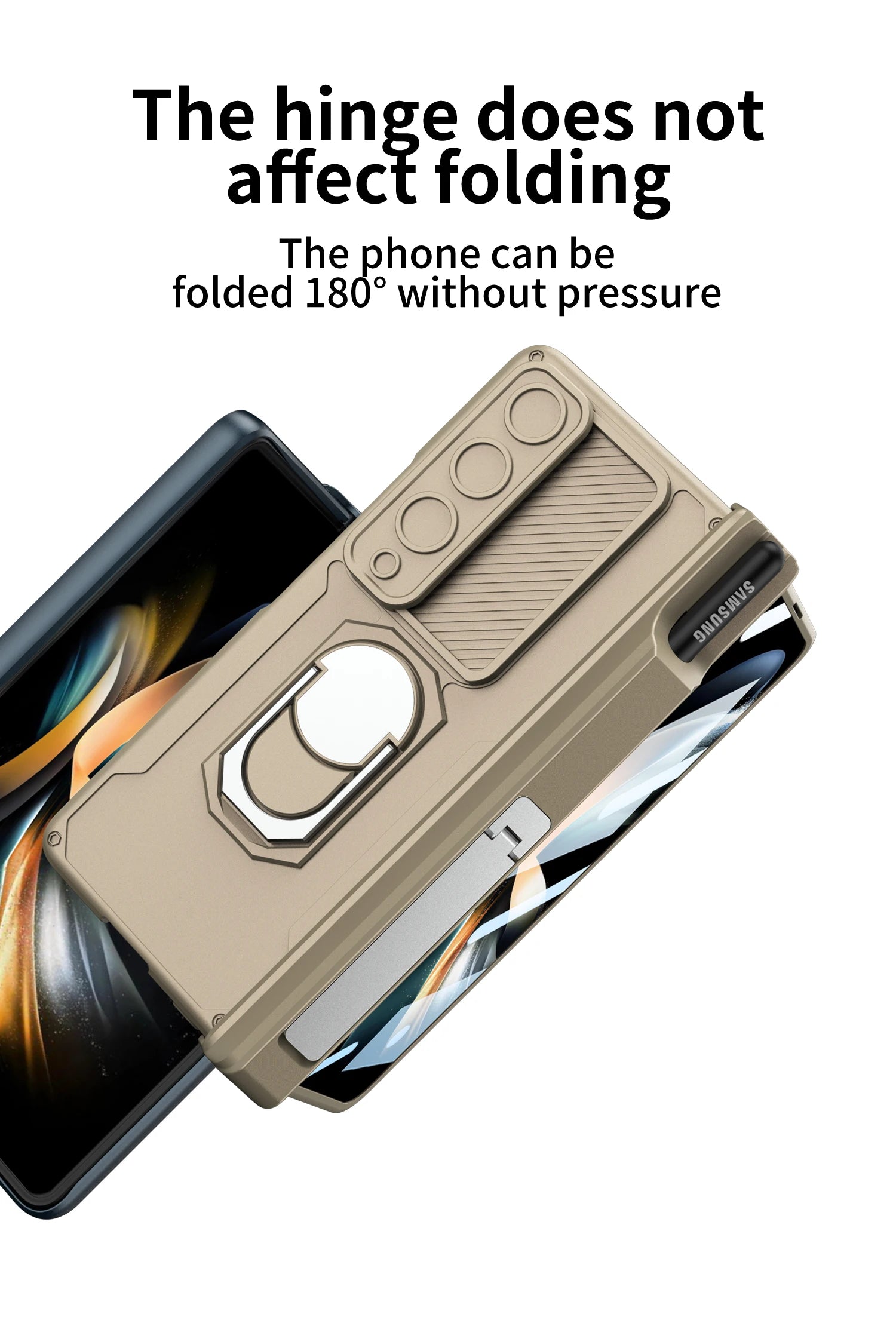 Magnetic Armor Phone Case For Samsung Galaxy Z-Fold-7,5,4 Series With Pen Holder Slide Camera Full Body Rugged Stand Back Cover - ZILVUS