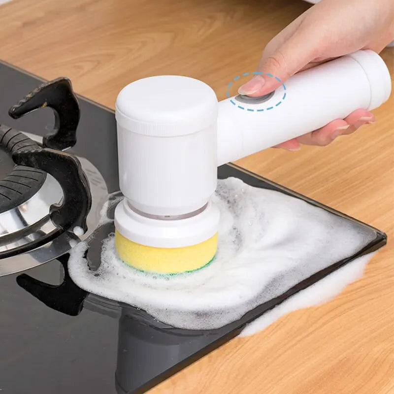 Electric Handheld Power Scrubber Brush | Wireless Household Cleaning Tool - ZILVUS