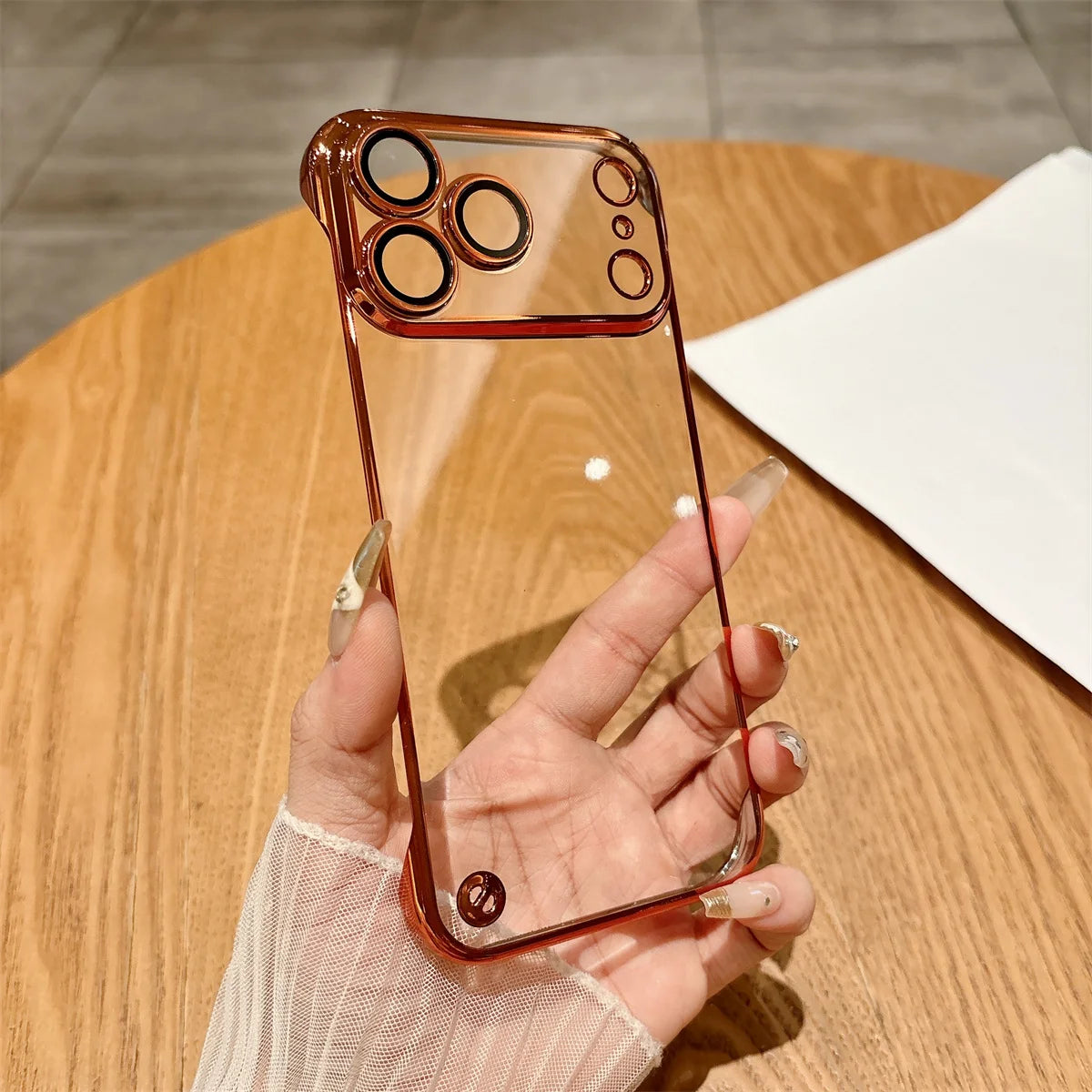 Plating Sparkling Transparent Frameless Phone Case for iPhone - ZILVUS