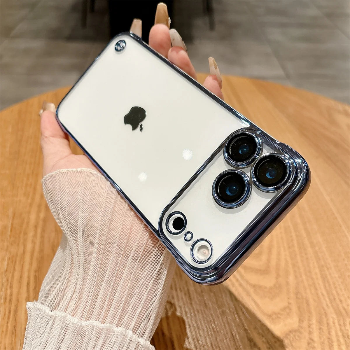 Plating Sparkling Transparent Frameless Phone Case for iPhone - ZILVUS