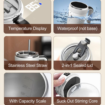 Automatic Self-Stirring Mug with LED Display – 380ml USB Cup - ZILVUS