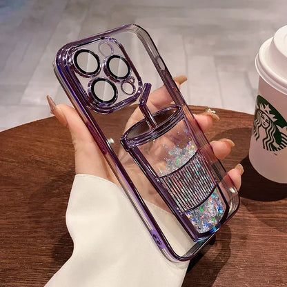 Quicksand Glitter Silicone Phone Case – Shockproof with Lens Protection - ZILVUS