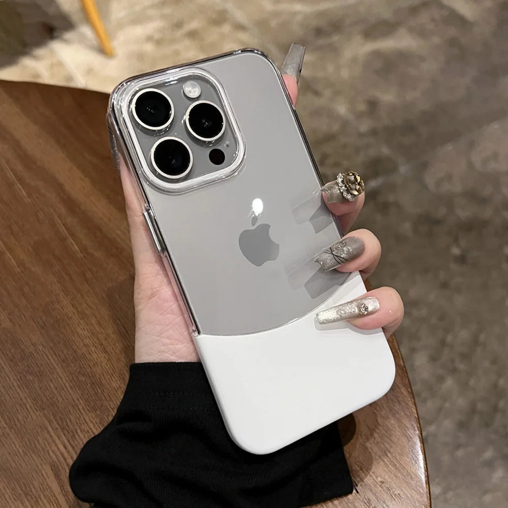 Luxury Transparent Splice Phone Case – Shockproof for iPhone 15/14/13/12 - ZILVUS