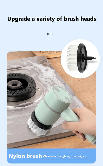 Electric Cleaning Brush – USB Rechargeable Handheld Scrubber for Kitchen, Bathroom & More - ZILVUS