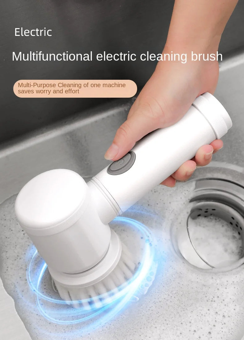 Electric Handheld Power Scrubber Brush | Wireless Household Cleaning Tool - ZILVUS