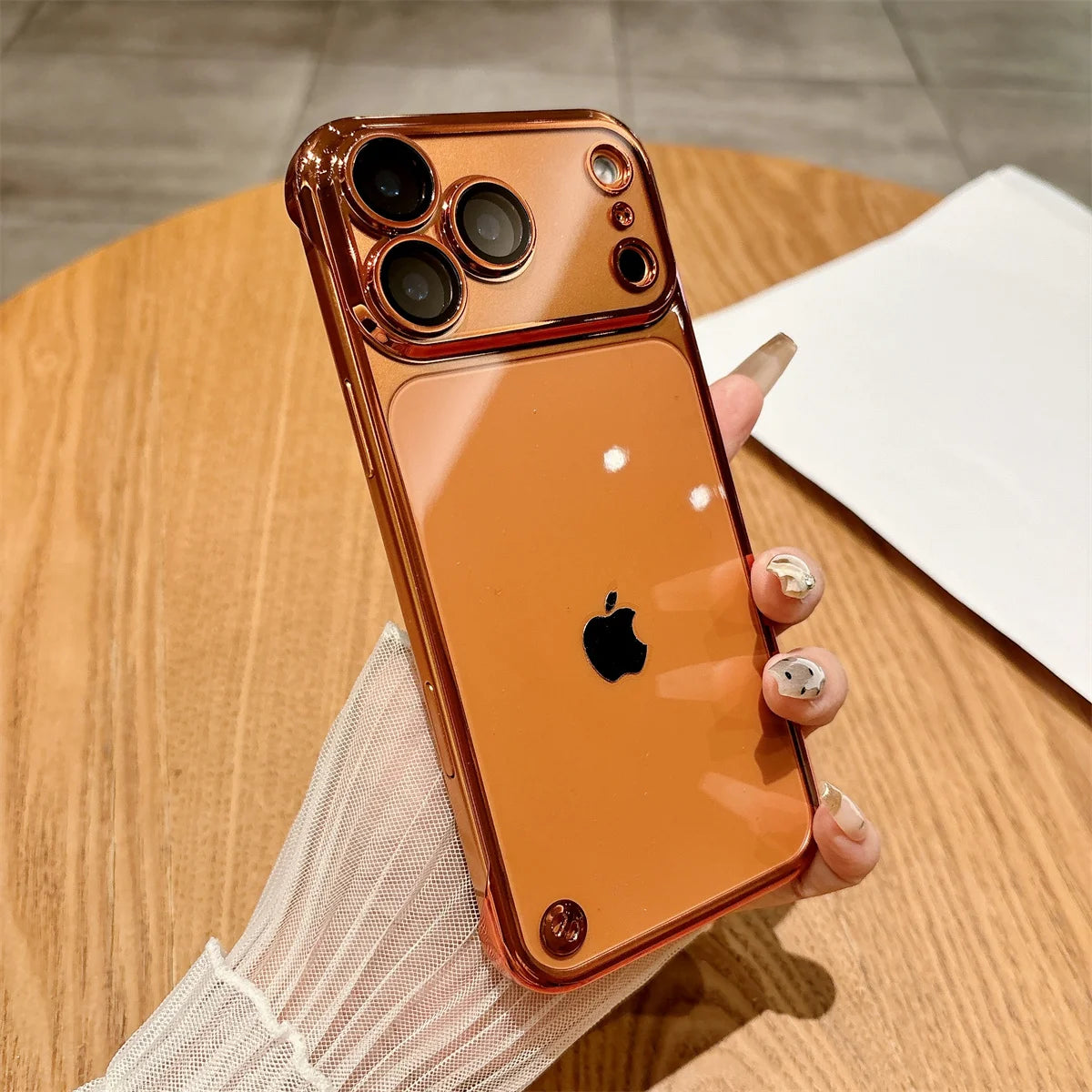 Plating Sparkling Transparent Frameless Phone Case for iPhone - ZILVUS