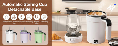 Automatic Self-Stirring Mug with LED Display – 380ml USB Cup - ZILVUS