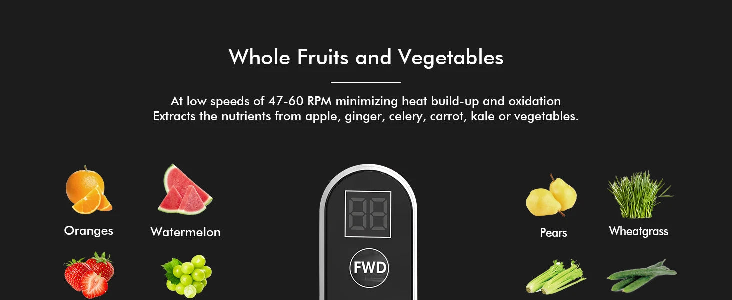 Cold Press Juicer Machine – 800ml Slow Masticating Extractor - ZILVUS