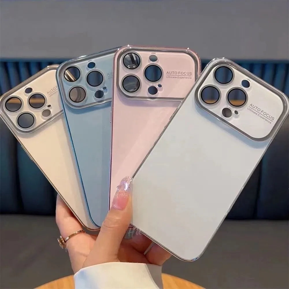 Electroplated Glass Window Case for iPhone 12–16 Series - ZILVUS