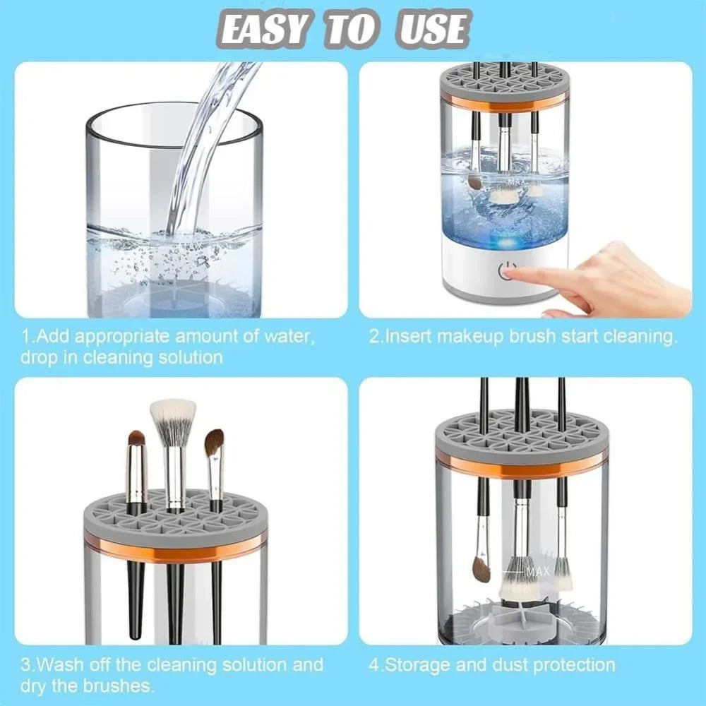Electric Makeup Brush Cleaner – Automatic Deep Cleaning Machine - ZILVUS