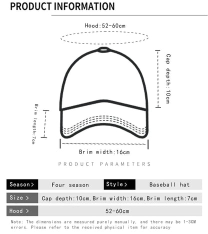 New Unisex American Style Letter Embroidery Baseball Hats Breathable Hip hop Sunshade ins Peaked Caps Versatile Fashion Street - ZILVUS