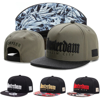 2025 New BLAZIN CITY Embroidered Flat Edge Hat Men's Trendy Street Hip Hop Hat Women's Outdoor Sunshade Hat Casual Baseball Hat - ZILVUS
