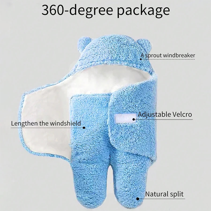 Baby Lamb Fleece Swaddle Blanket – Soft and Thickened Newborn Sleeping Bag - ZILVUS