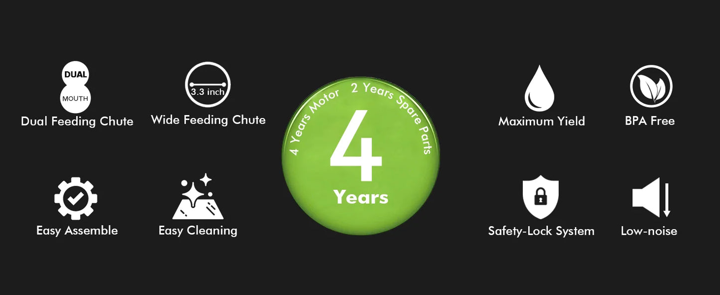 Cold Press Juicer Machine – 800ml Slow Masticating Extractor - ZILVUS