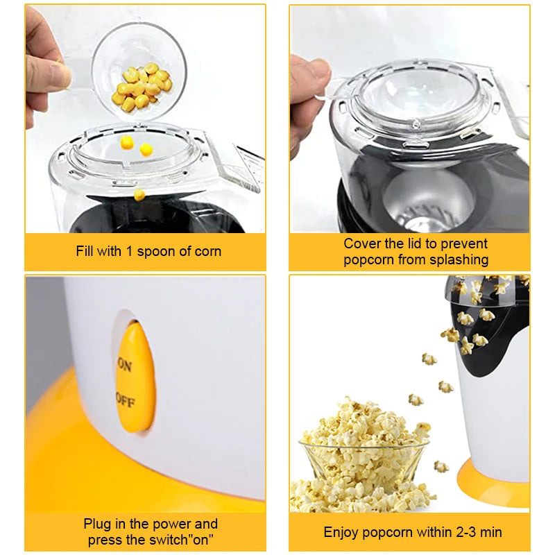 Mini Popcorn Machine Automatic Popcorn Maker - ZILVUS