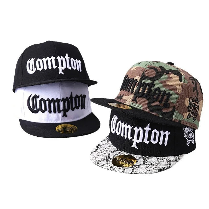 Compton Hip-Hop Flat Brim Baseball Cap – Unisex Camouflage Streetwear Hat - ZILVUS
