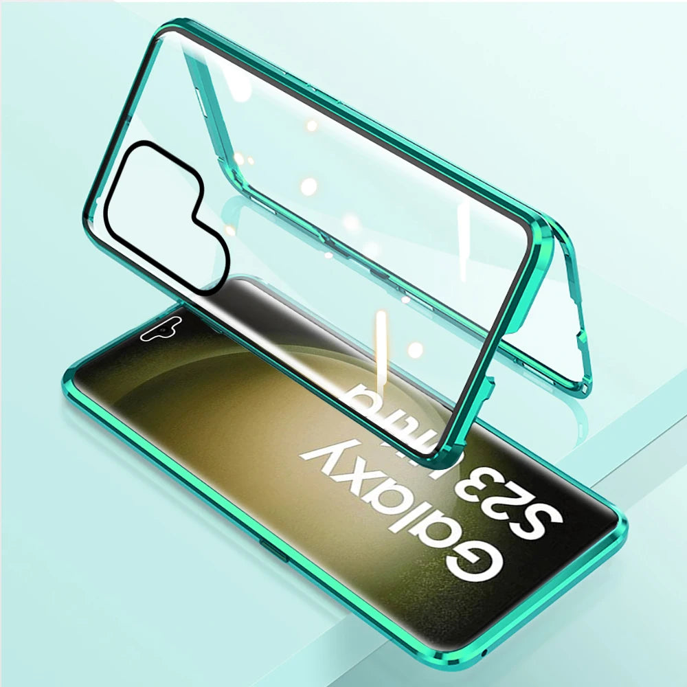 Anti-Peeping Magnetic Case for Samsung, Double Sided Tempered Glass Cover,S25 S24 S23 Series