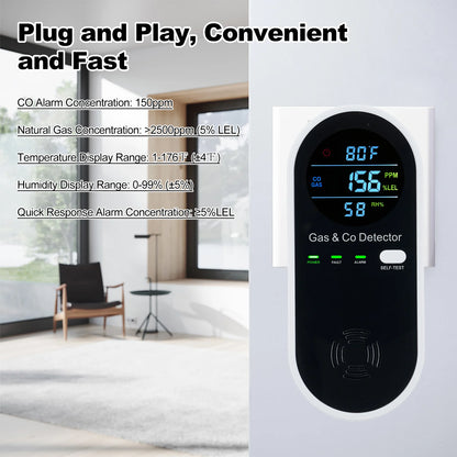 4-in-1 Carbon Monoxide & Gas Detector with LCD Display