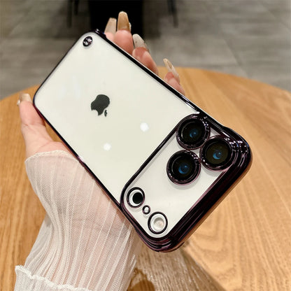 Plating Sparkling Transparent Frameless Phone Case for iPhone - ZILVUS
