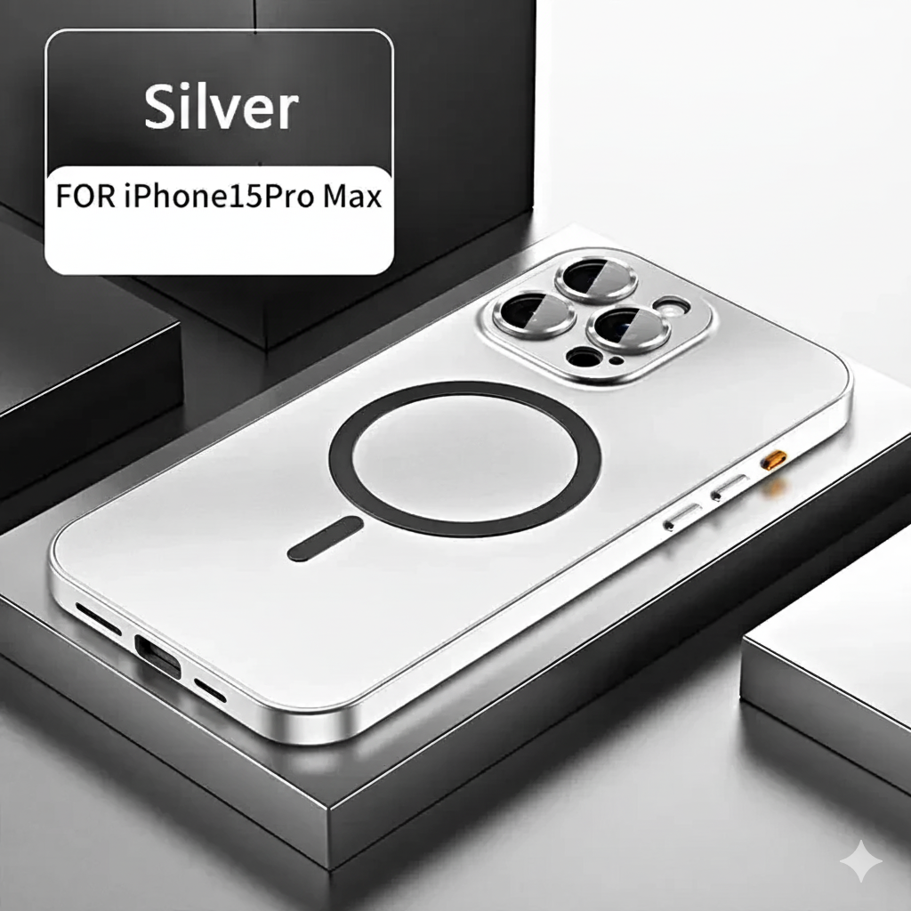 Luxury Metal Frame Magnetic Phone Case – Full Coverage for iPhone 13–16 Series - ZILVUS